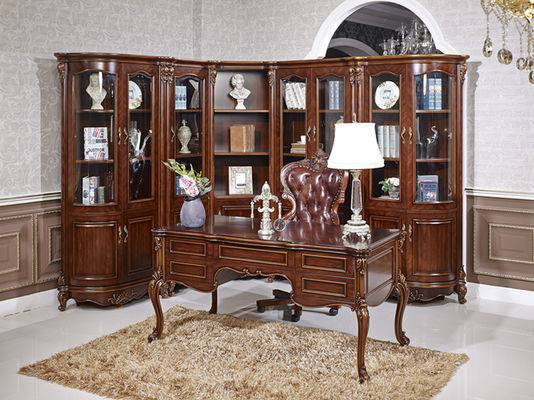 Brown Hard Wooden Workstation Desk