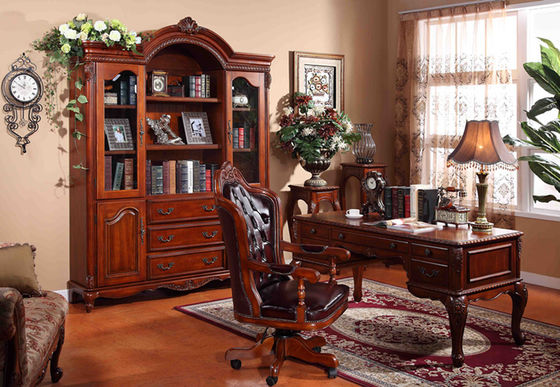 Brown Hard Wooden Workstation Desk