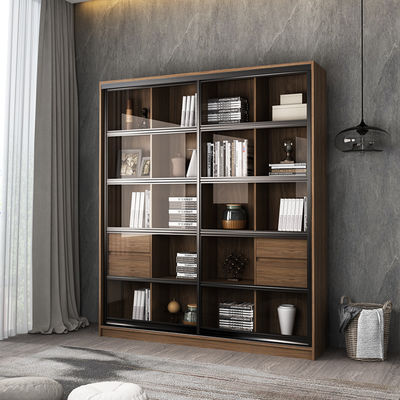 Твердый деревянный Bookcase со стеклянной дверью
