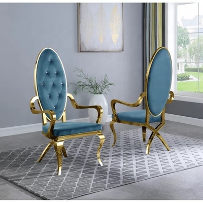 Tufted железный каркас нержавеющей стали обедающ кресло