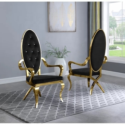 Tufted железный каркас нержавеющей стали обедающ кресло