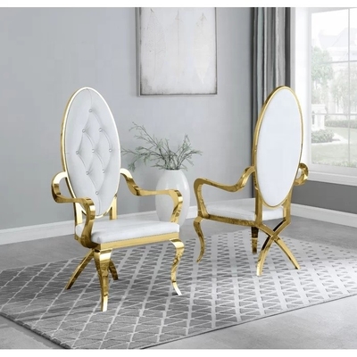 Tufted железный каркас нержавеющей стали обедающ кресло